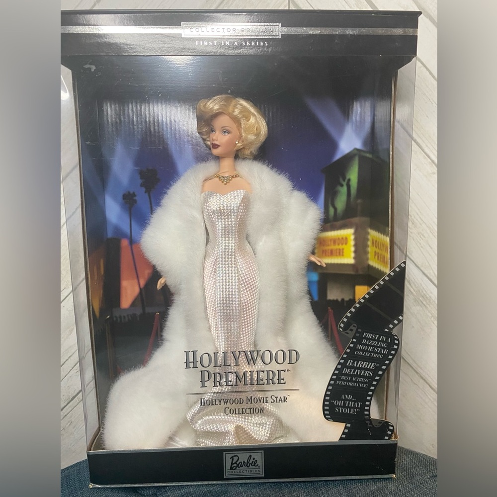Barbie Glamour Doll with White Fur and Silver Gown